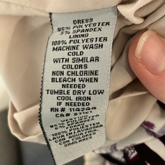 Eliza J Wrap Dress Size 10 Purple Geometric Pattern 3/4 Sleeve Stretchy - Picture 12 of 12